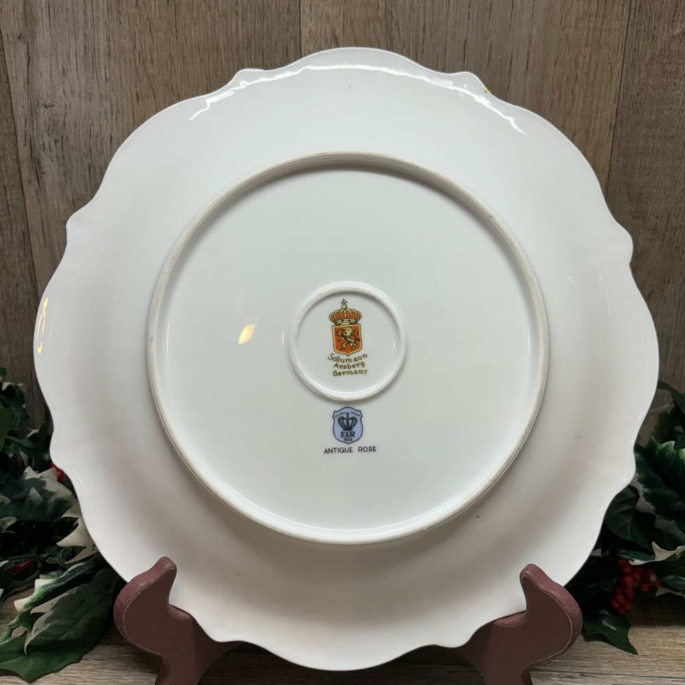 VTG Bavaria Schumann Arzberg Germany Plate Platter 12'' Antique Rose - Picture 7 of 11